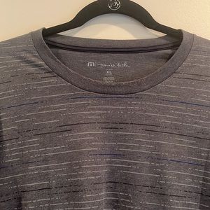 Travis Mathew, XL, golf t-shirt, gray stripe.